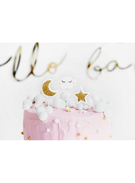 5 velas de nubes y estrellas (2-3 cm) - Little Star