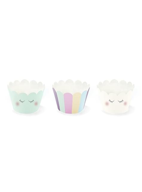 6 cápsulas de cupcakes variadas en tonos pastel - Unicorn Collection - Partydeco | Funidelia