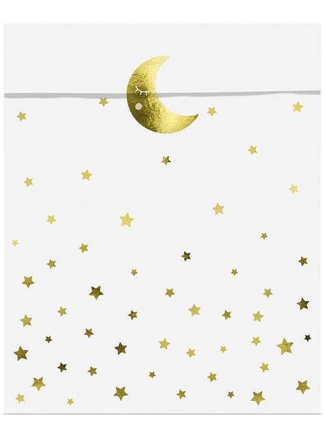 6 bolsas de chucherías con estrellas y lunas - Golden Sky