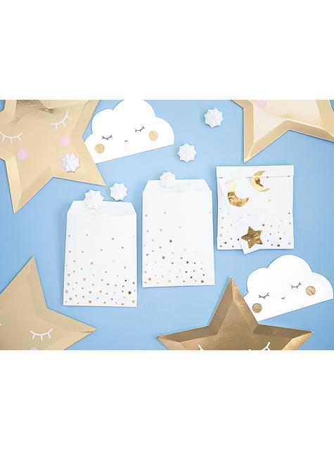 6 bolsas de chucherías con estrellas y lunas - Golden Sky