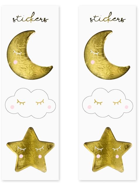 6 bolsas de chucherías con estrellas y lunas - Golden Sky