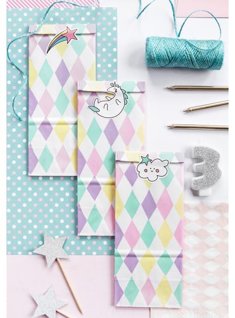 6 bolsas de chucherías de unicornio - Unicorn Collection - Partydeco | Funidelia
