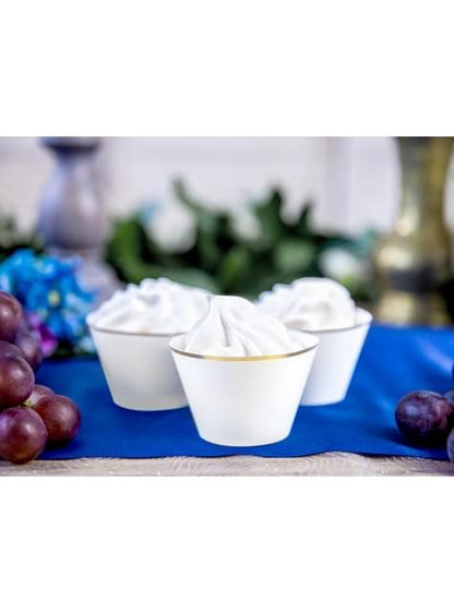 6 cápsulas para cupcakes blanco con borde dorado - First Communion - Partydeco | Funidelia