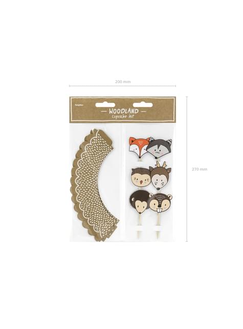 6 cápsulas para cupcakes de papel Kraft - Woodland - Partydeco | Funidelia