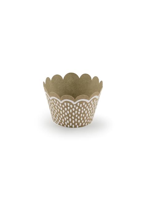 6 cápsulas para cupcakes de papel Kraft - Woodland - Partydeco | Funidelia