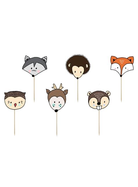 6 cápsulas para cupcakes de papel Kraft - Woodland - Partydeco | Funidelia
