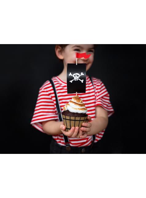 6 cápsulas para cupcakes piratas variados de papel - Pirates Party - Partydeco | Funidelia