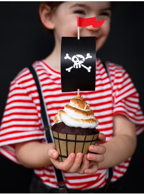 6 cápsulas para cupcakes piratas variados de papel - Pirates Party - Partydeco | Funidelia