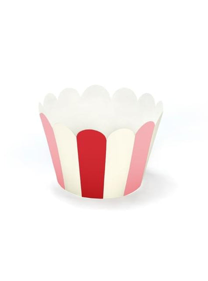 6 cápsulas para cupcakes rayas rosas y rojas de papel - Sweet Love Collection - Partydeco | Funidelia
