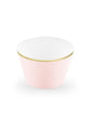 6 cápsulas para cupcakes rosa pastel con borde dorado de papel - Partydeco | Funidelia
