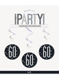 6 espirales colgantes “60“ años - Black & Silver Glitz - Unique | Funidelia