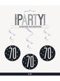 6 espirales colgantes “70“ años - Black & Silver Glitz - Unique | Funidelia