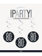 6 espirales colgantes “80“ años - Black & Silver Glitz - Unique | Funidelia