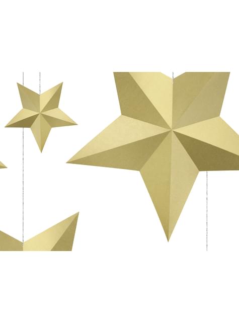 6 estrellas colgantes variadas doradas - Christmas