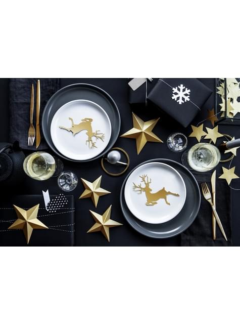 6 estrellas colgantes variadas doradas - Christmas
