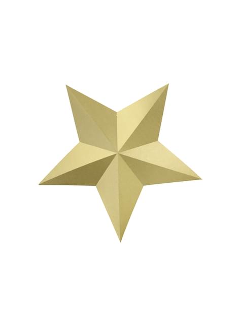 6 estrellas colgantes variadas doradas - Christmas