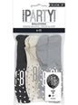 6 globos “18“ años negro, plateado, blanco (30cm) - Black & Silver Glitz - Unique | Funidelia