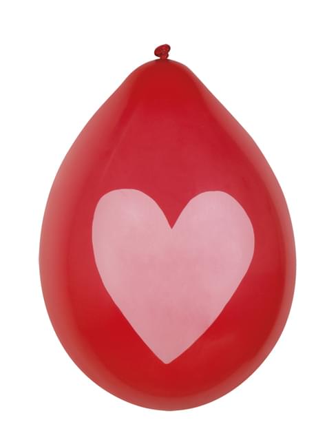 6 globos amor con corazones dorados (25 cm) - Boland | Funidelia