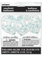 6 globos con confeti azul turquesa (30 cm) - Línea Colores Básicos