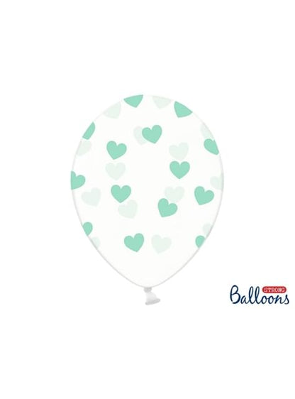 6 globos con corazones verdes (30 cm) - Partydeco | Funidelia