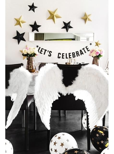 6 globos con estrellas doradas y negro (30 cm) - Partydeco | Funidelia