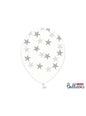 6 globos con estrellas transparente (30 cm)