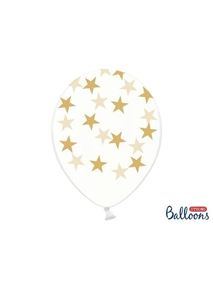 6 globos con estrellas transparentes (30 cm) - Partydeco | Funidelia