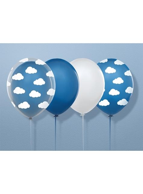 6 globos con nubes azul semiclaro (30 cm) - Partydeco | Funidelia