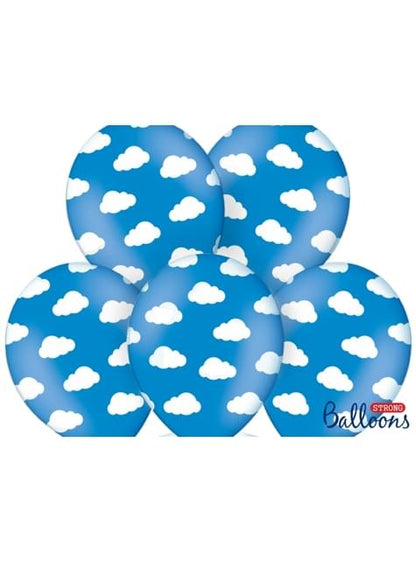 6 globos con nubes azul semiclaro (30 cm) - Partydeco | Funidelia