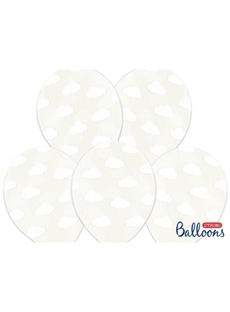 6 globos con nubes transparente (30 cm) - Partydeco | Funidelia