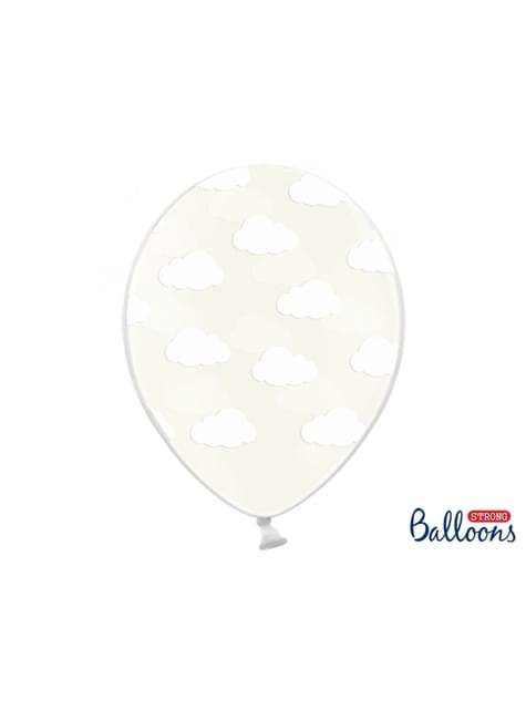 6 globos con nubes transparente (30 cm) - Partydeco | Funidelia
