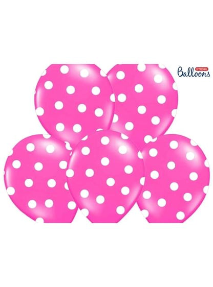 6 globos con topos rosa pastel (30 cm)
