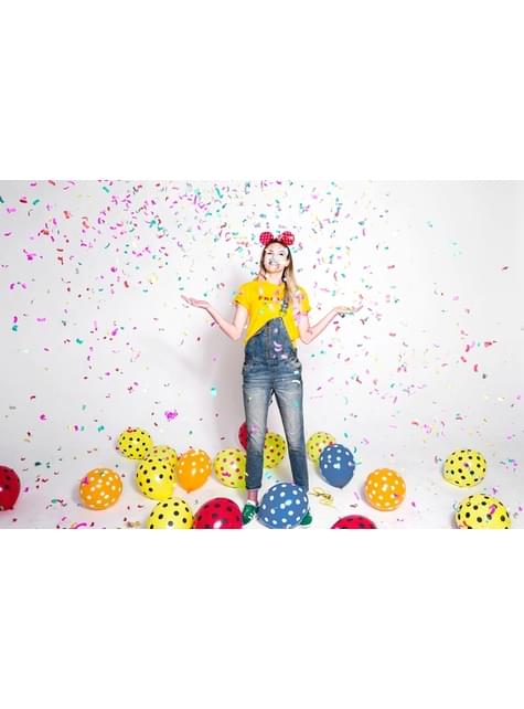 6 globos coral con topos negros (30 cm)