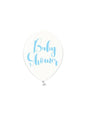 6 globos de látex “BABY SHOWER“ azul transparente (30 cm) - Partydeco | Funidelia