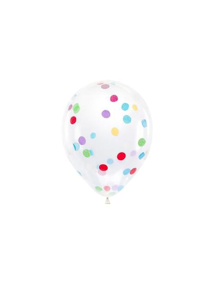 6 globos de látex con confeti de círculos de colores (30 cm) - Partydeco | Funidelia