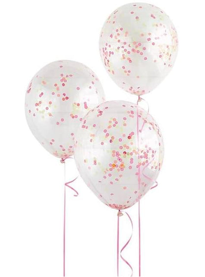 6 globos de látex con confeti neón - Unique | Funidelia