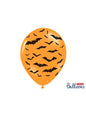 6 globos de látex con murciélagos naranja (30 cm)