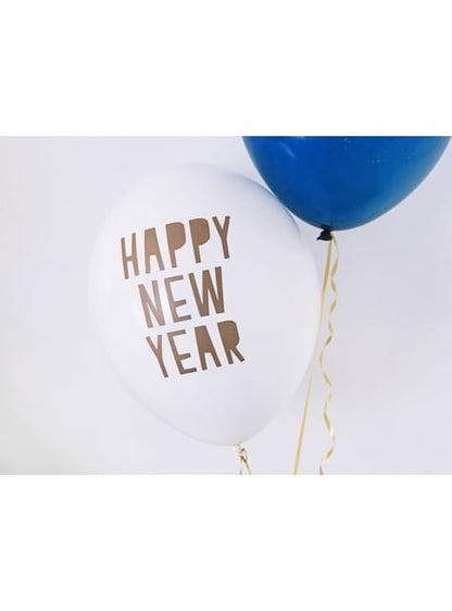 6 globos de látex “HAPPY“ blanco (30 cm) - Partydeco | Funidelia