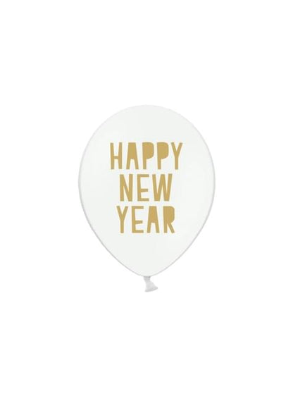 6 globos de látex “HAPPY“ blanco (30 cm) - Partydeco | Funidelia