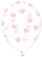 6 globos de látex transparentes con corazones rosa claro (30 cm) - Valentine Collection - Partydeco | Funidelia