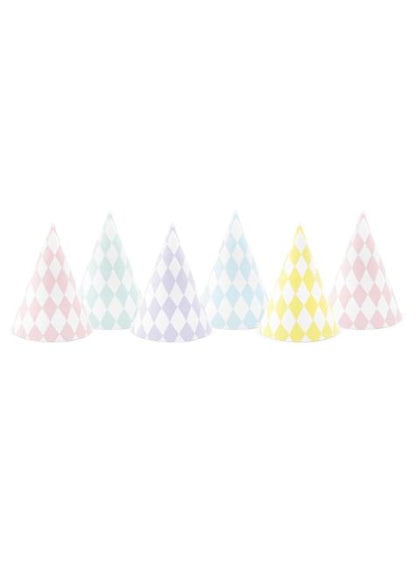 6 gorritos de fiesta de rombos de papel - Yummy