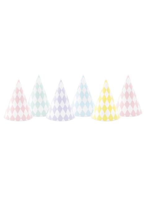 6 gorritos de fiesta de rombos de papel - Yummy