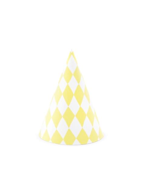 6 gorritos de fiesta de rombos de papel - Yummy
