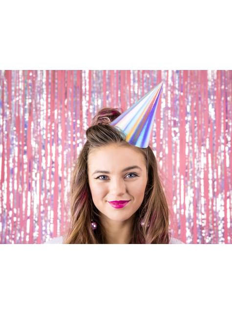 6 gorritos de fiesta iridiscentes de papel - Exotix Holo