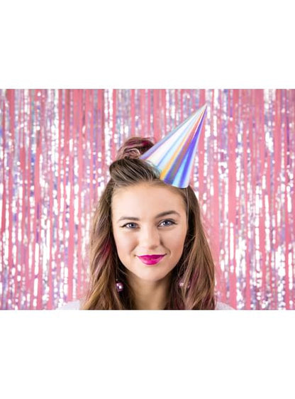 6 gorritos de fiesta iridiscentes de papel - Exotix Holo