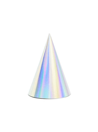 6 gorritos de fiesta iridiscentes de papel - Exotix Holo