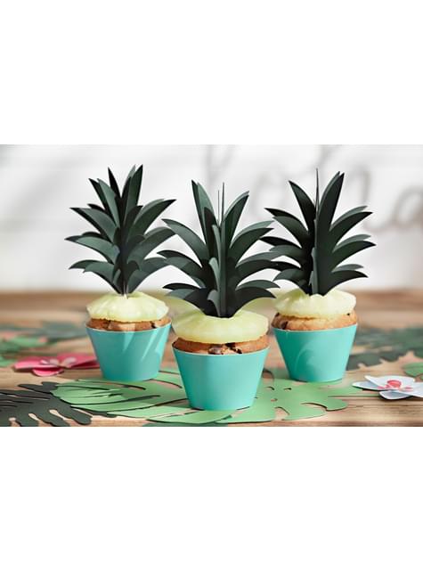 6 palillos decorativos de piña - Aloha Turquoise - Partydeco | Funidelia