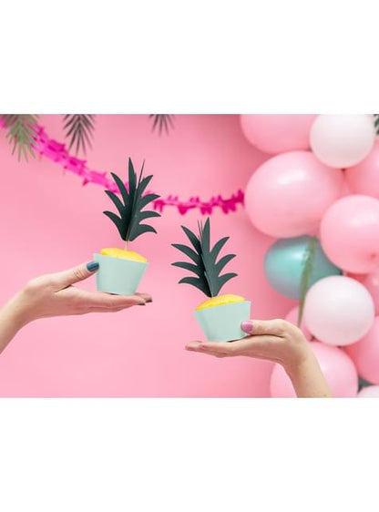 6 palillos decorativos de piña - Aloha Turquoise - Partydeco | Funidelia