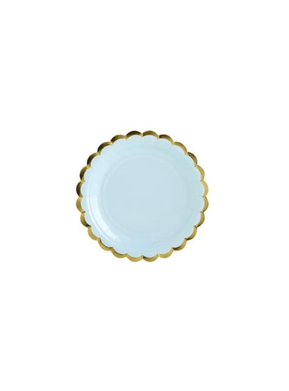 6 platos azules pastel de papel (18 cm) - Yummy