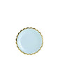 6 platos azules pastel de papel (18 cm) - Yummy